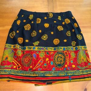 Vintage Breeches Short Wrap Skirt 14 Vibrate Colorful Made USA Feminine Resort
